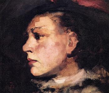 Frank Duveneck : Profile of Girl with Hat